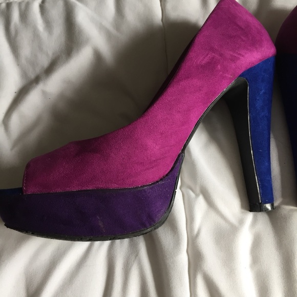 Candie’s Y2K Color blocked platform peep toe - Picture 4 of 5